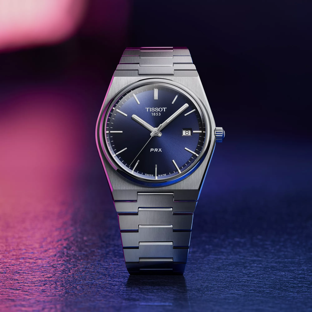 Tissot PRX Silver Stainless Steel Blue Dial Quartz Watch for Men's - T137.410.11.041.00 - Image 12