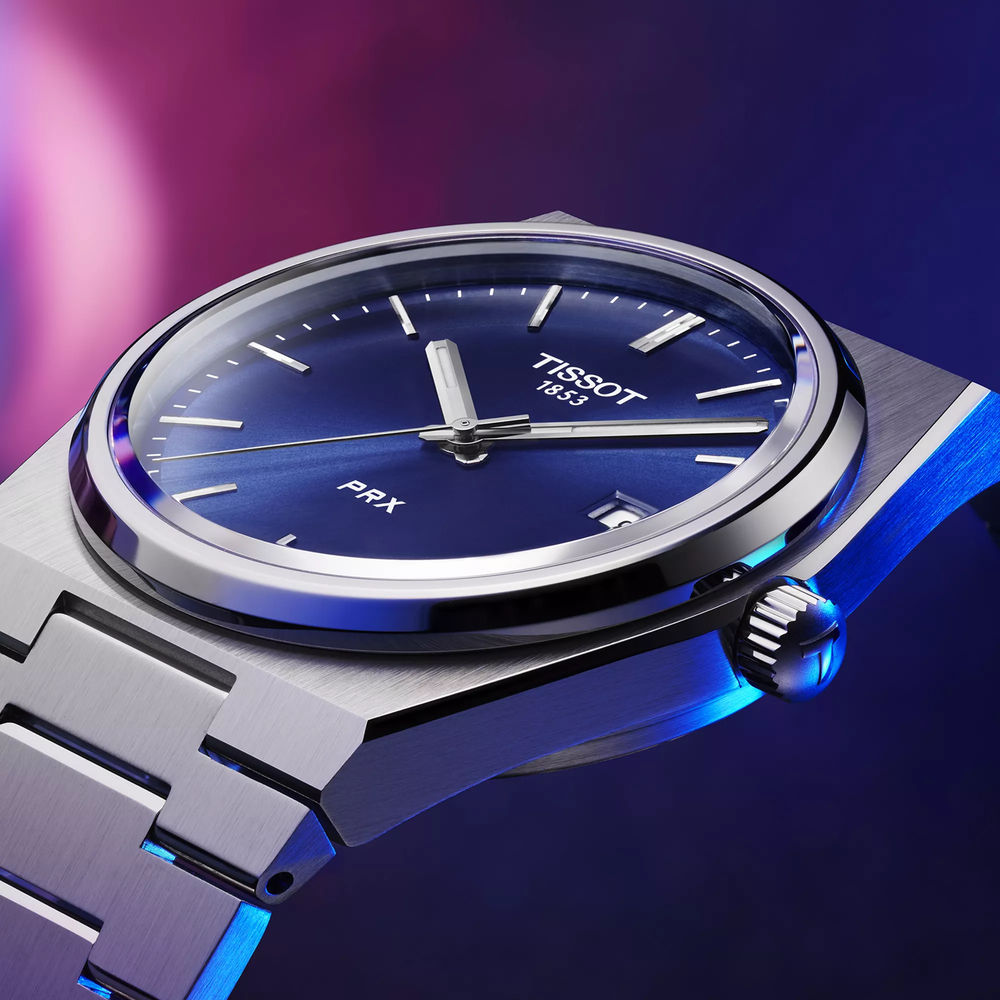 Tissot PRX Silver Stainless Steel Blue Dial Quartz Watch for Men's - T137.410.11.041.00 - Image 15