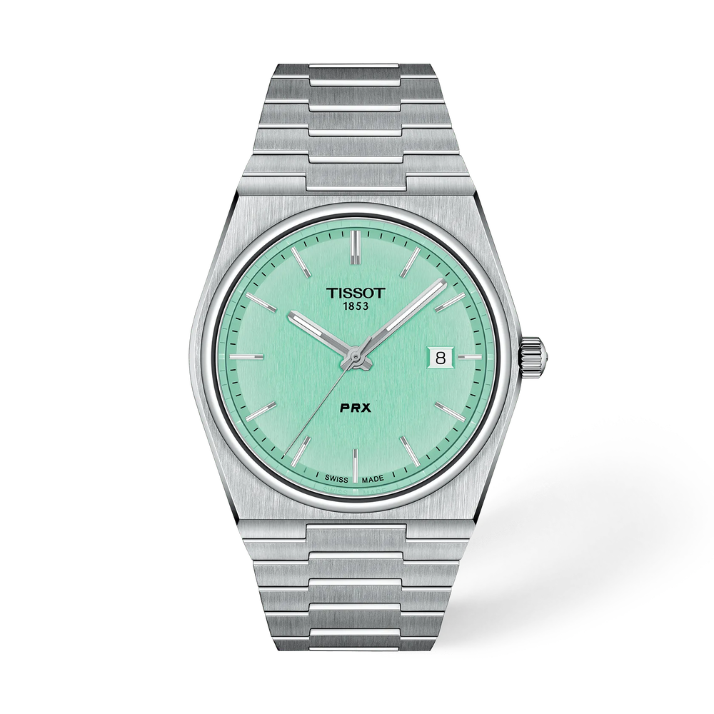 TISSOT PRX Men’s Swiss Made Quartz Silver Stainless Steel Light Green Dial 40mm Watch T137.410.11.091.01