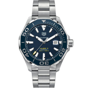 Tag Heuer Mens Aquaracer Silver Stainless Steel Case Automatic Blue Dial Silver Stainless Steel Bracelet Watc– WAY201B.BA0927