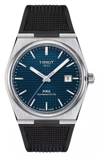 Tissot PRX Powermatic 80 Automatic Blue Dial Black Rubber Strap Men's Watch T137.407.17.041.00