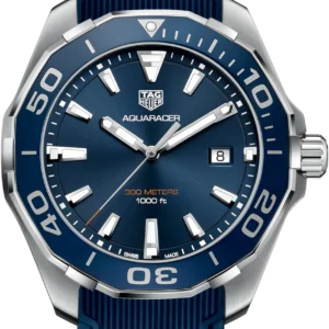 Tag Heuer Aquaracer Blue Rubber Blue Dial Quartz Watch for Gents - WAY101CFT6153