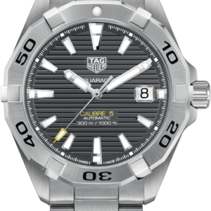 Tag Heuer Aquaracer Calibre 5 Silver Stainless Steel Grey Dial Automatic Watch for Gents - WBD2113.BA0928