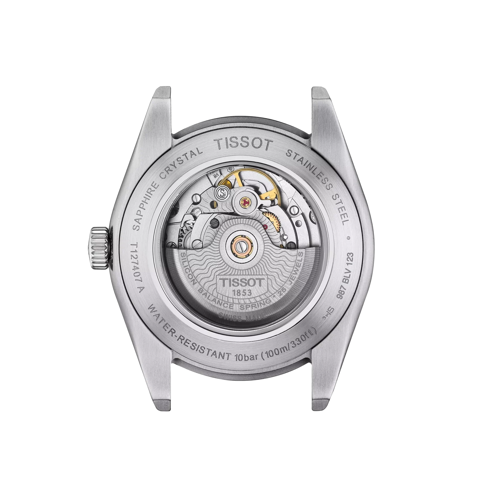 Tissot Gentleman Silver Stainless Steel Silver Dial Quartz Watch for Men's - T127.410.11.031.00 - Image 4