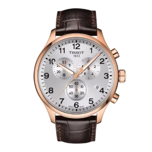 TISSOT Men’s Quartz Swiss Made Brown Leather Strap Silver Dial 45mm Watch T116.617.36.037.00